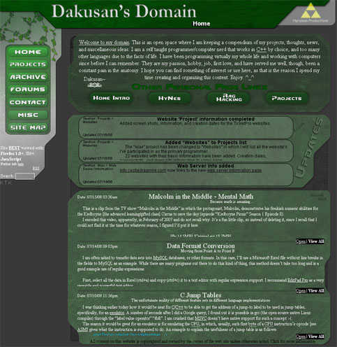 Dakusan’s Domain Screenshot