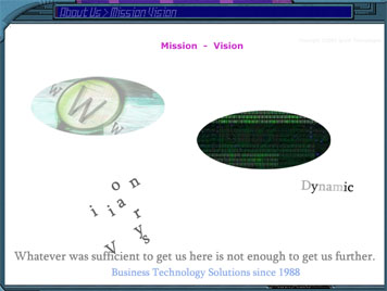 Qrush Technologies Mission/Vision Screenshot